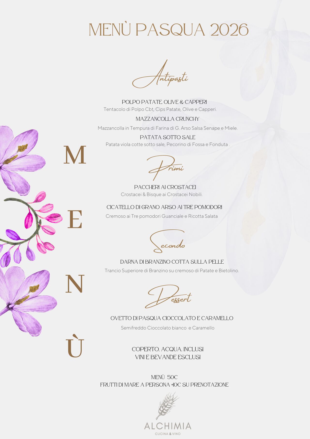 Menù Pranzo di Pasqua