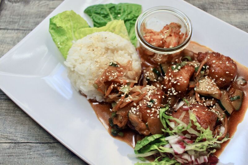 Chicken Bulgogi - in a sweet-savoury Bulgogi sauce with Kimchi and Rice