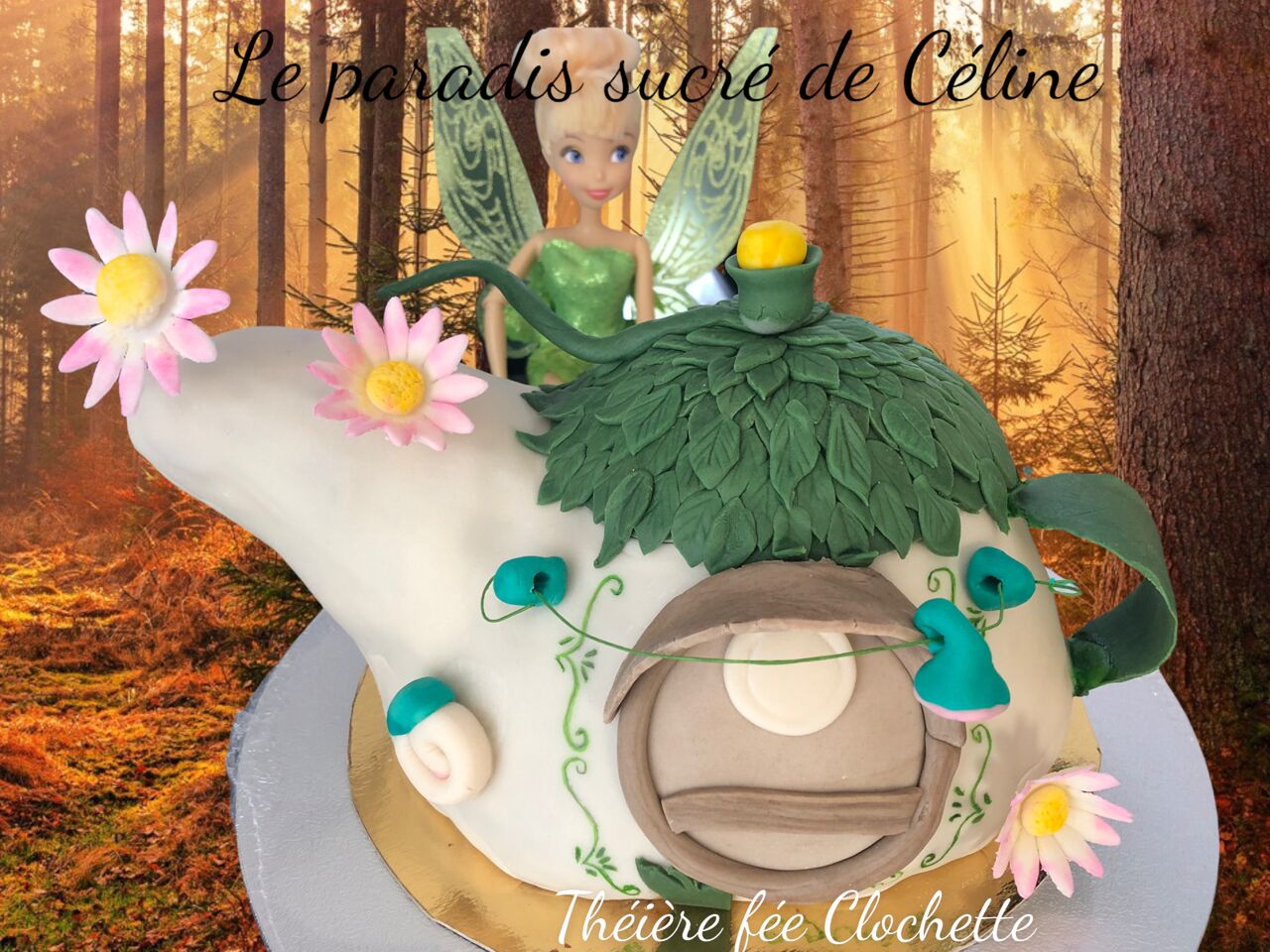 Théière fée clochette en Rice Krispies et chamallow