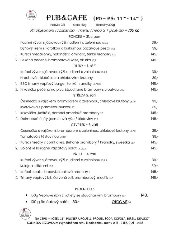 DENNÍ MENU od 31. SRPEN