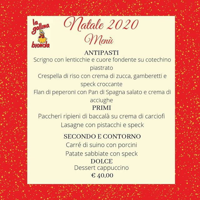 Menù Natale 2020