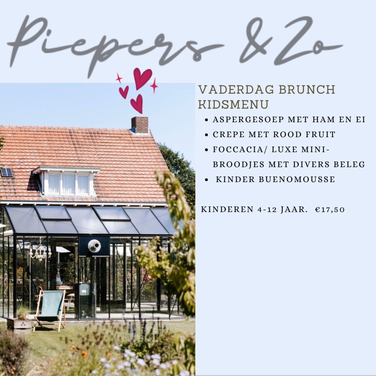 Brunch Vaderdag kidsmenu