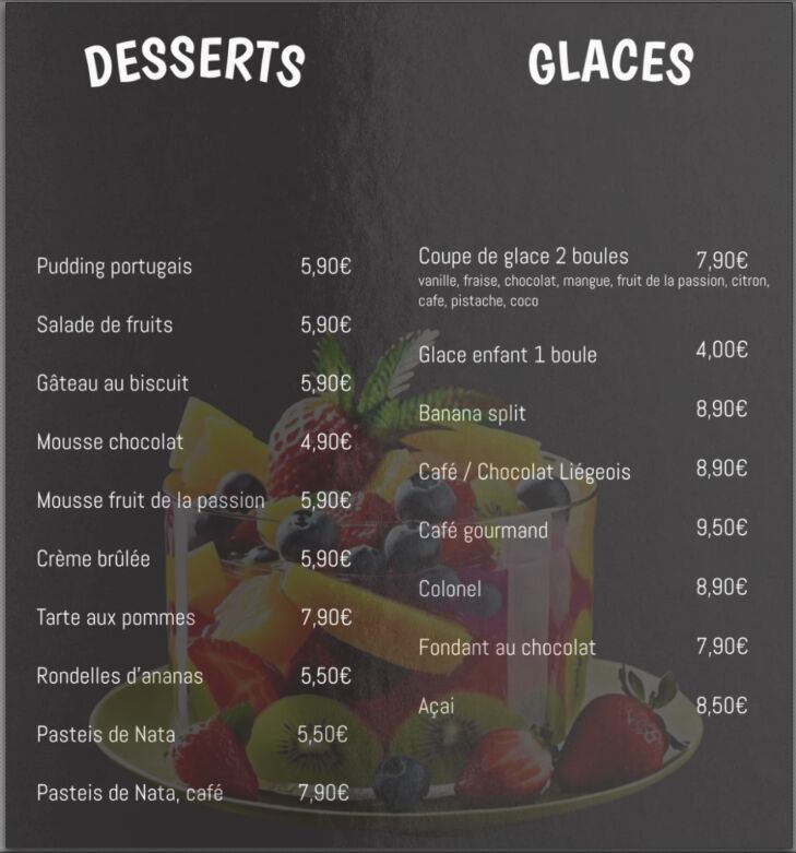 Nos desserts