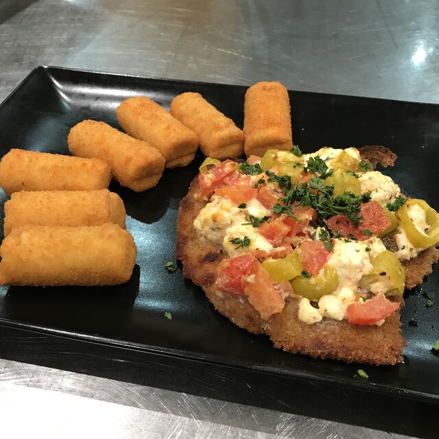 Tagesessen:Schnitzel „Schafskäse“