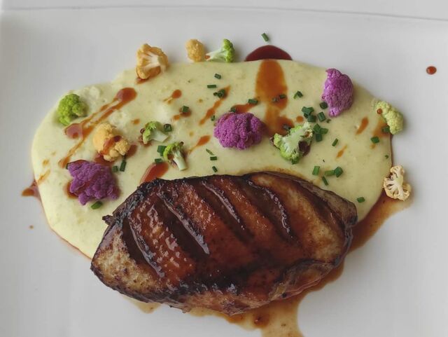 Filet de canette laqué façon teriyaki et sa purée de pomme de terre