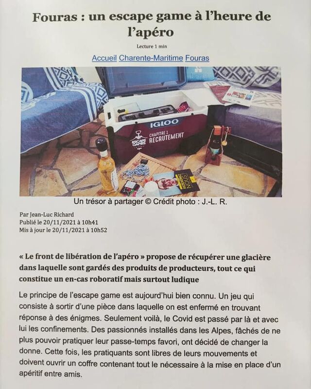 L'Escape Apéro Fouras sur Sud-Ouest (page 1)