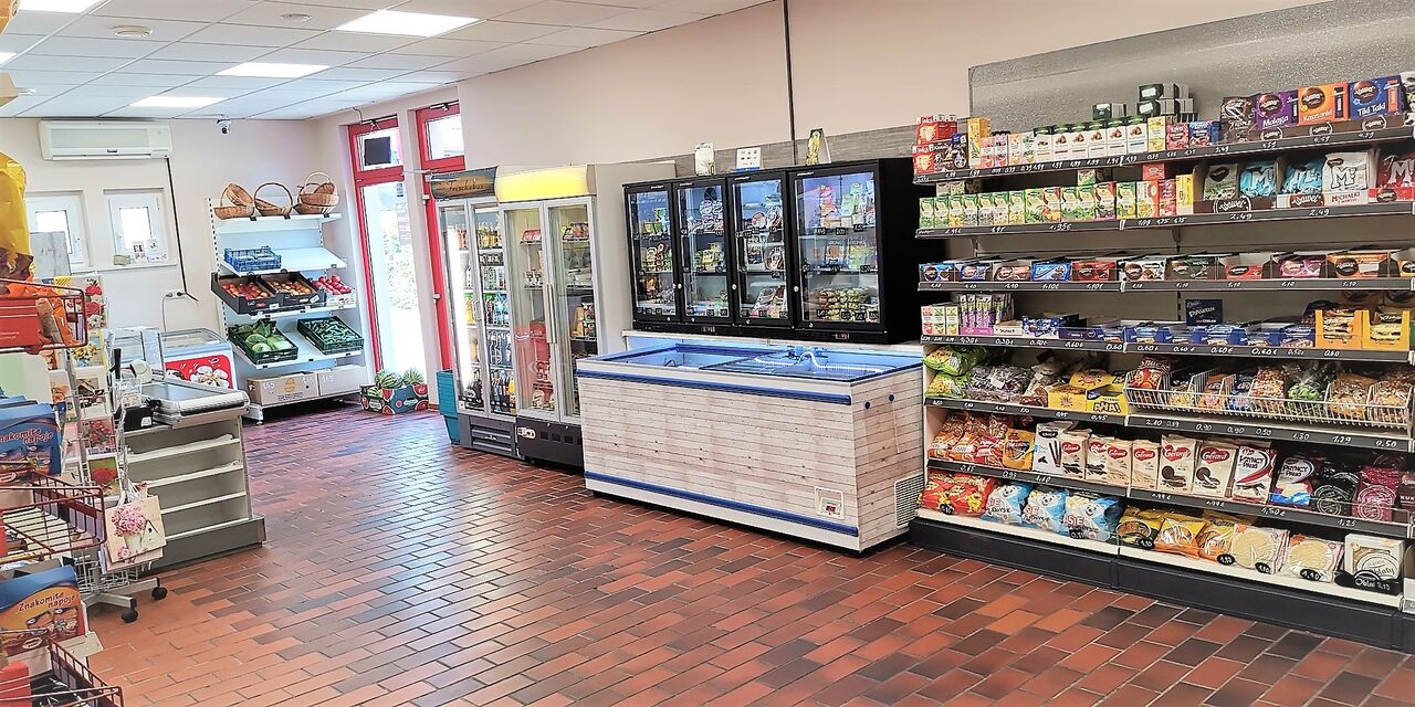 Verkaufsfläche hinter