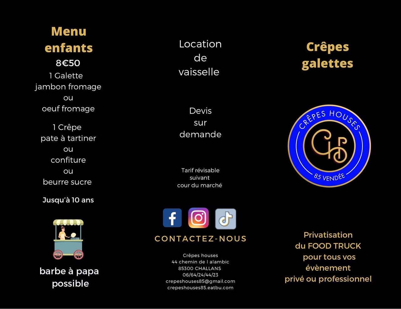 Tarifs prestations