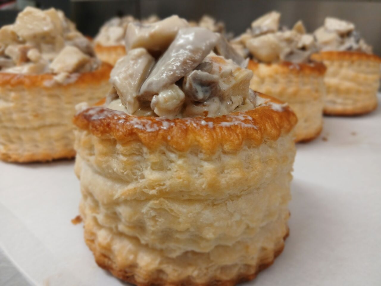 Vol au vent poulet quenelles champignons 