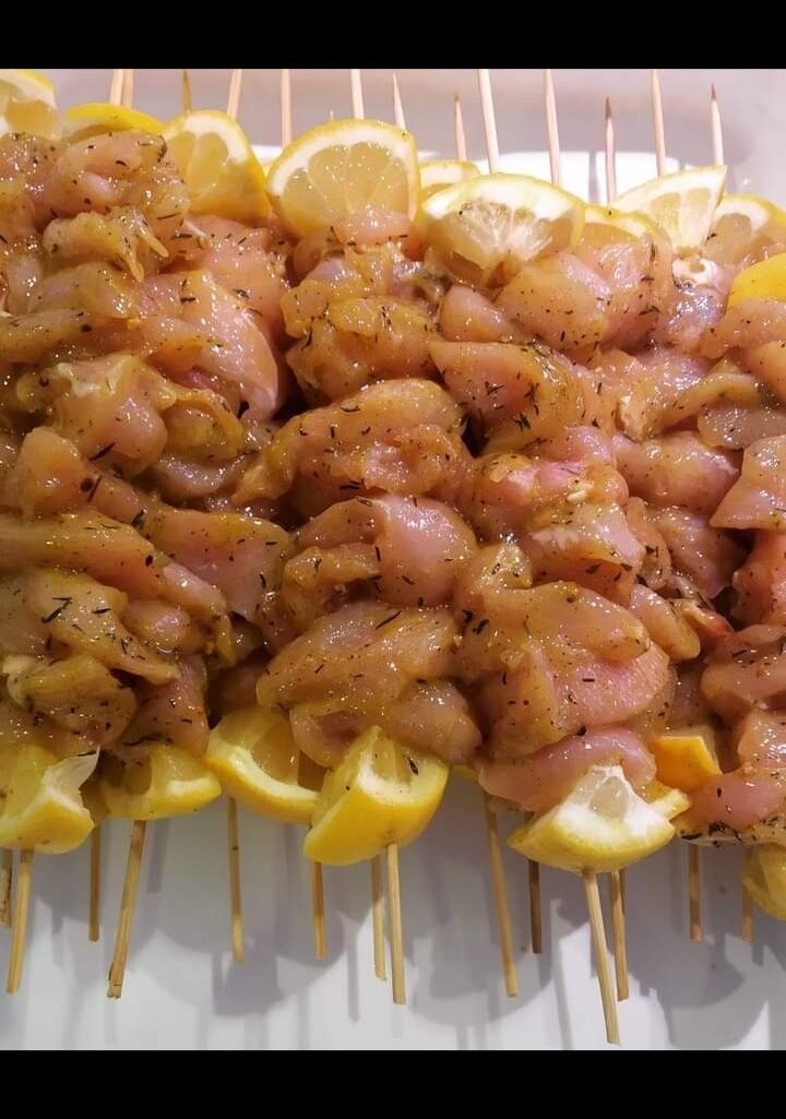 brochettes de poulet thym citron