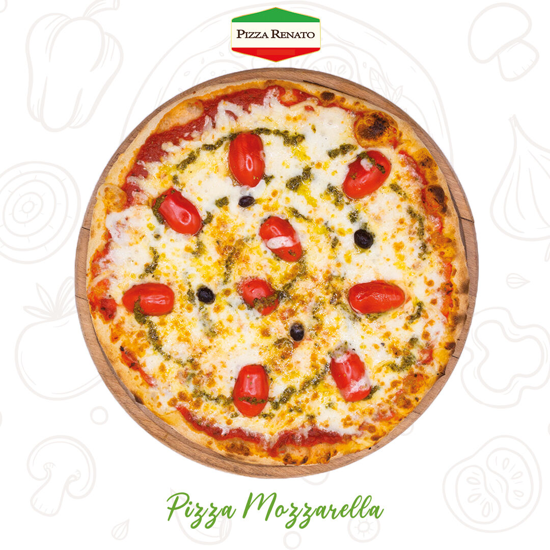 Tomate, fromage, Mozzarella, tomates cerises, basilic, olives et origan.33 cm.