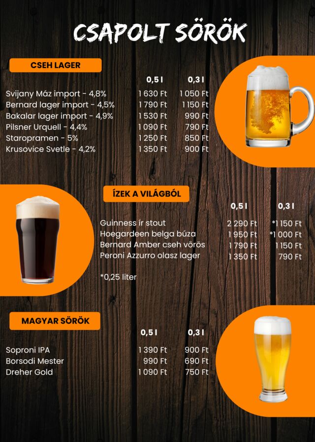 13 féle csapolt sör