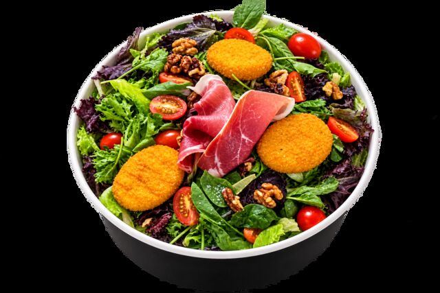 Salade chèvre jambon cru