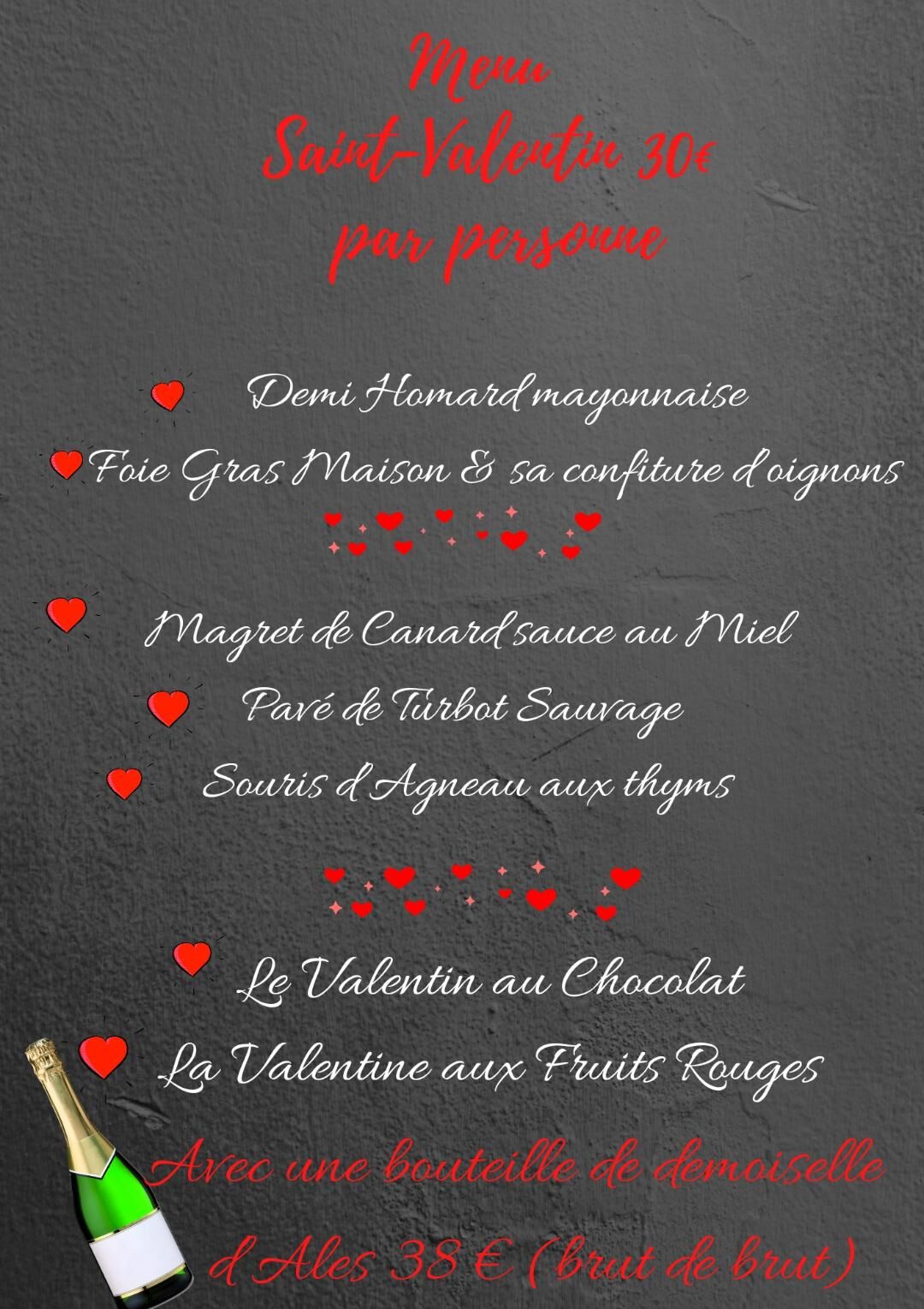 Menu Saint-Valentin 