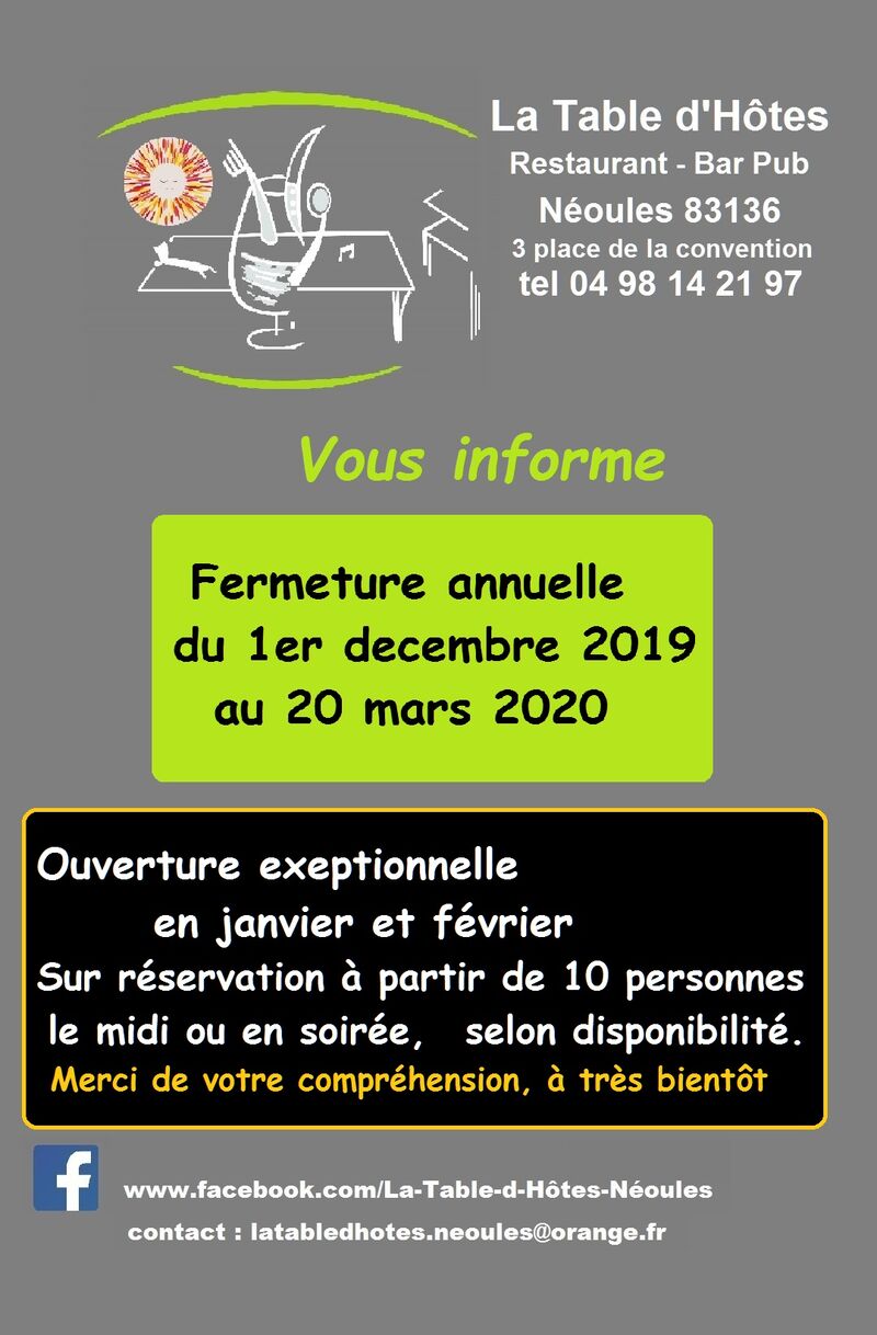 Fermeture annuelle