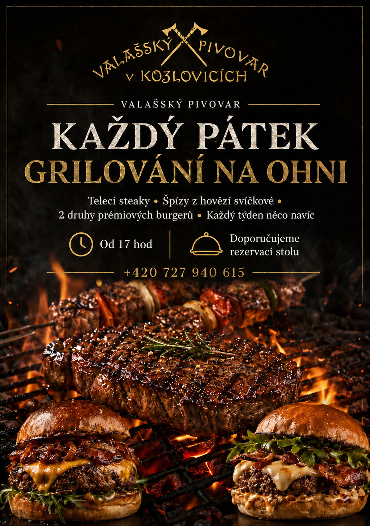 PÁTEČNÍ GRILOVÁNÍ NA OHNI od 17 hod