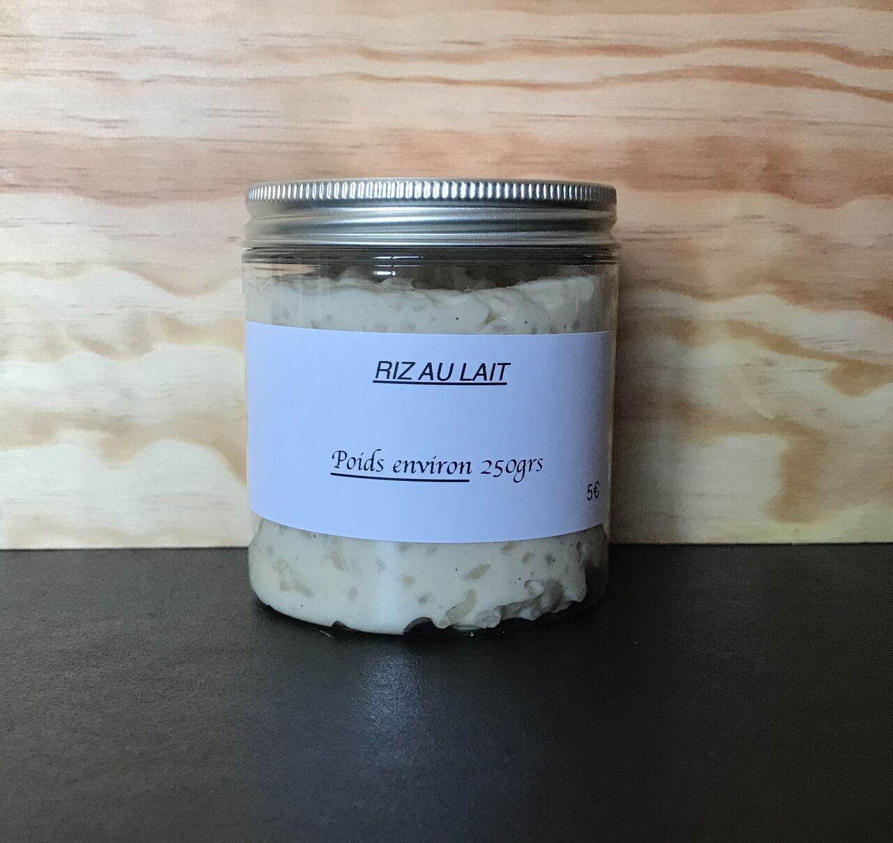 riz au lait , pot de 250 grammes , un délice , possibilité de commander en grande quantité bien sur , pot de 500 grammes.