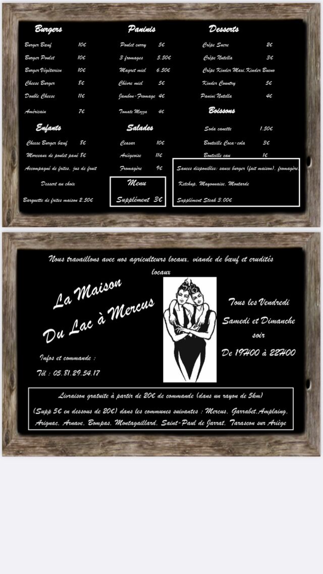 Notre carte spécial snack
Disponible à emporter ou en livraison 