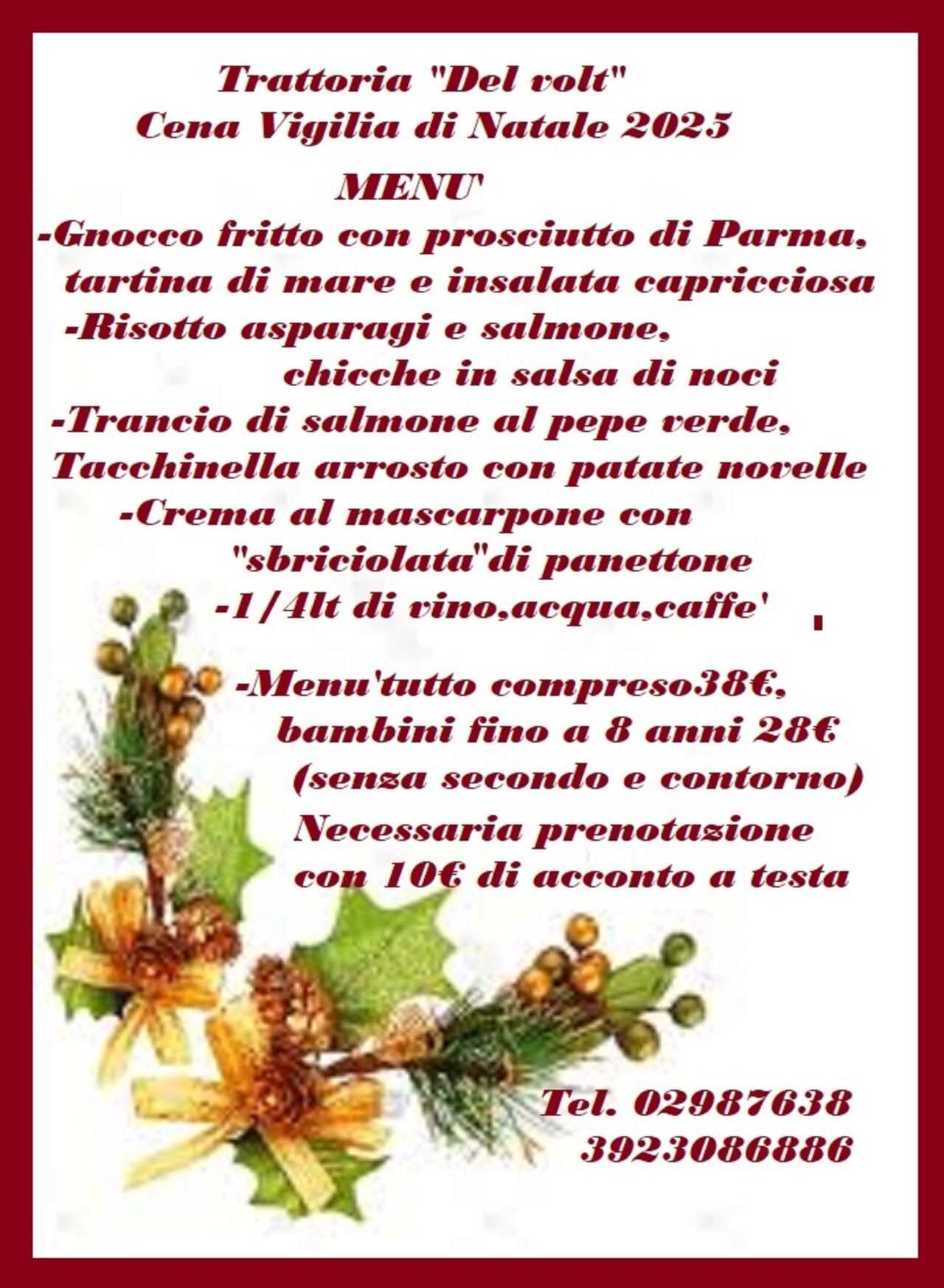 CENA VIGILIA DI NATALE 2025