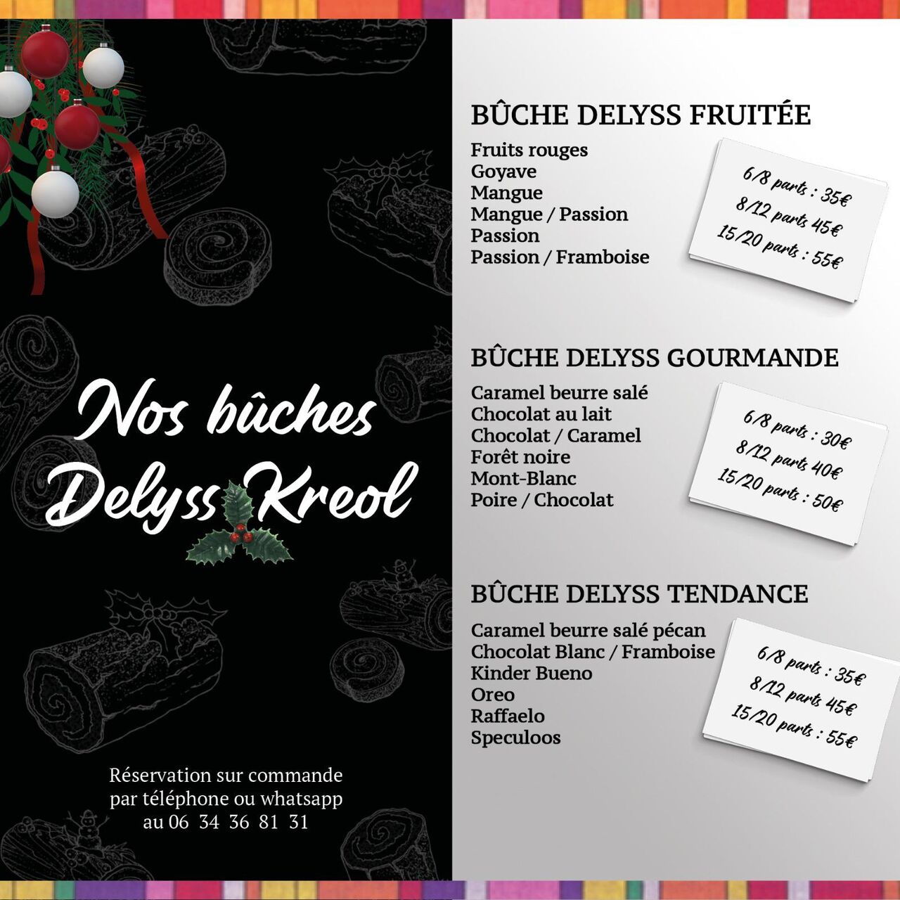 CARTE DES BÛCHES 🎉