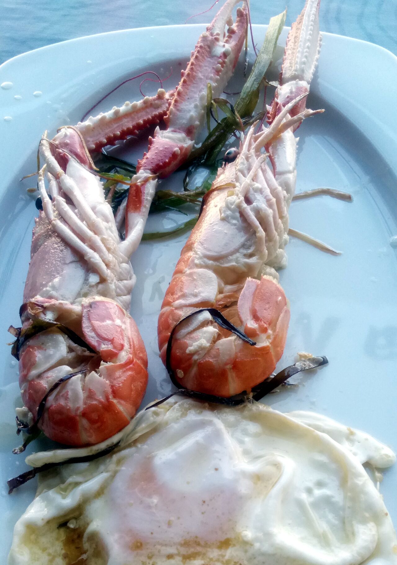 CIGALAS CON AJITOS TIERNOS Y HUEVO FRITO