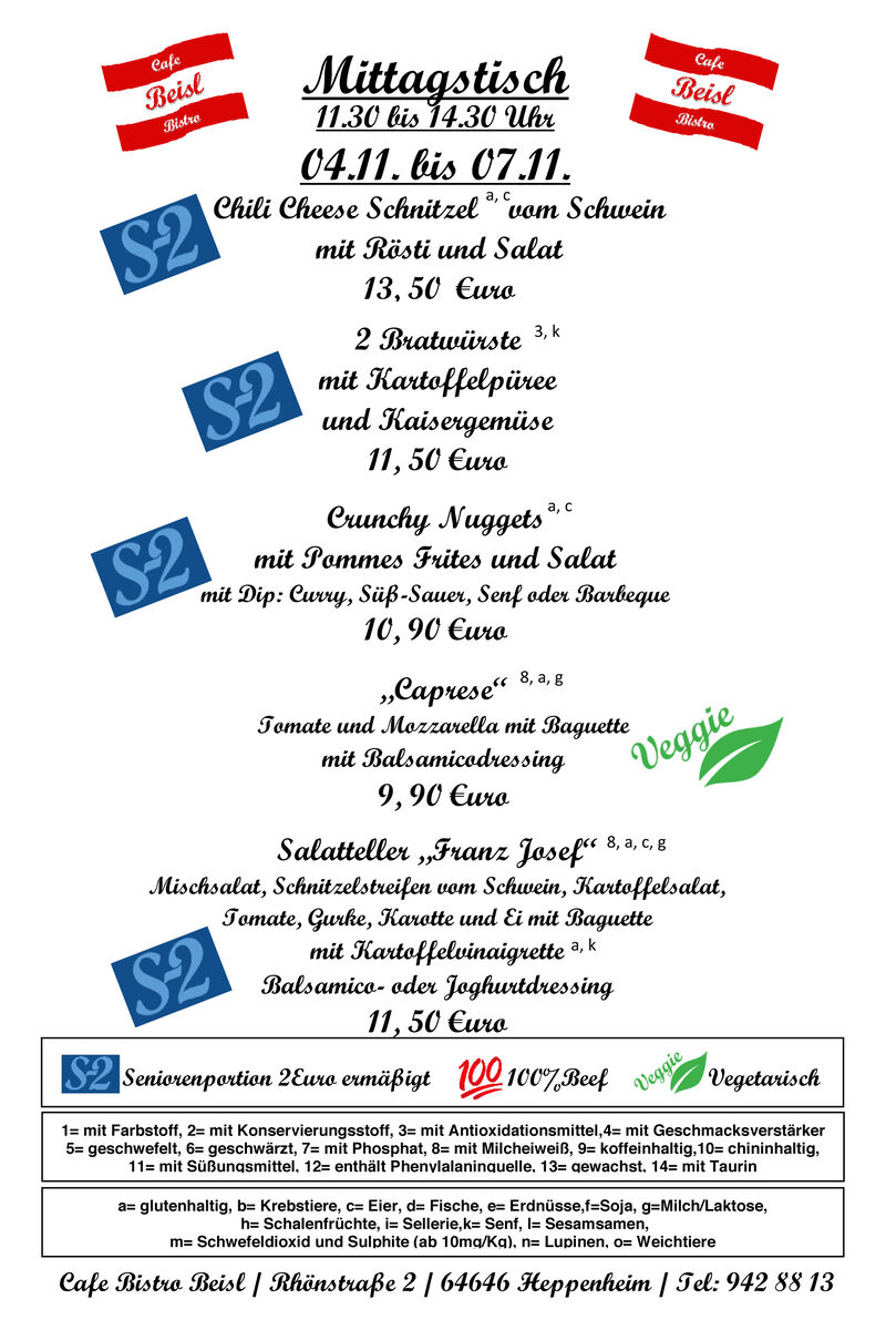 Mittagtisch 04.11.2025 bis 07.11.2025