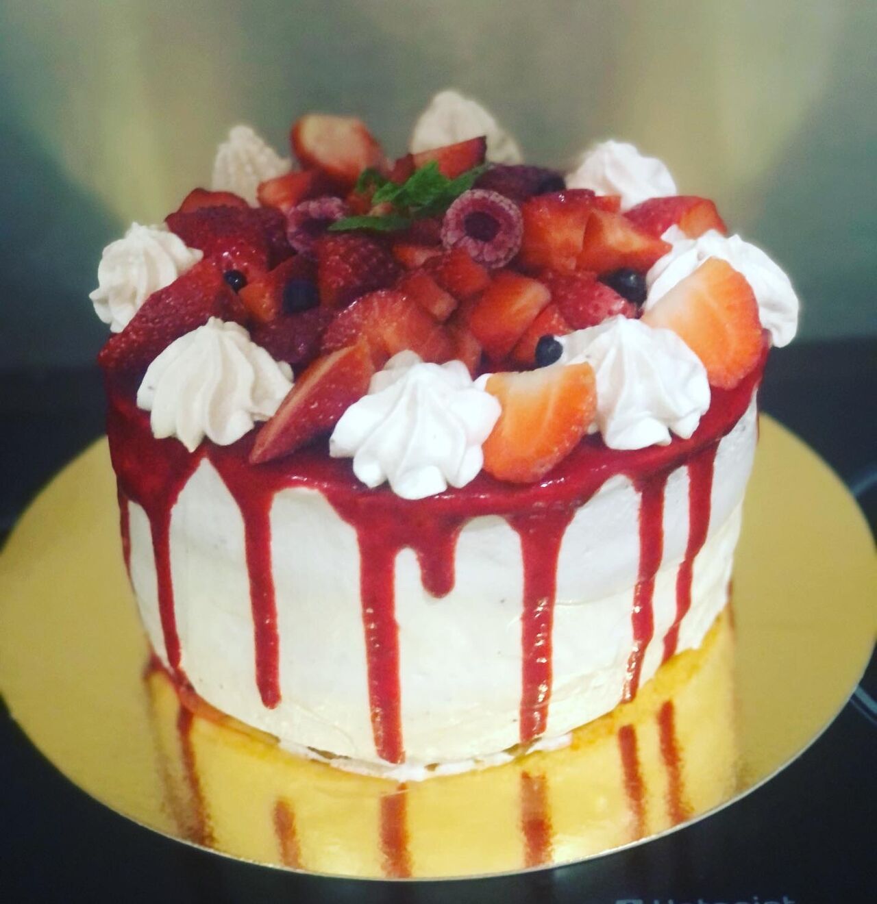Layer cake fruits rouge 