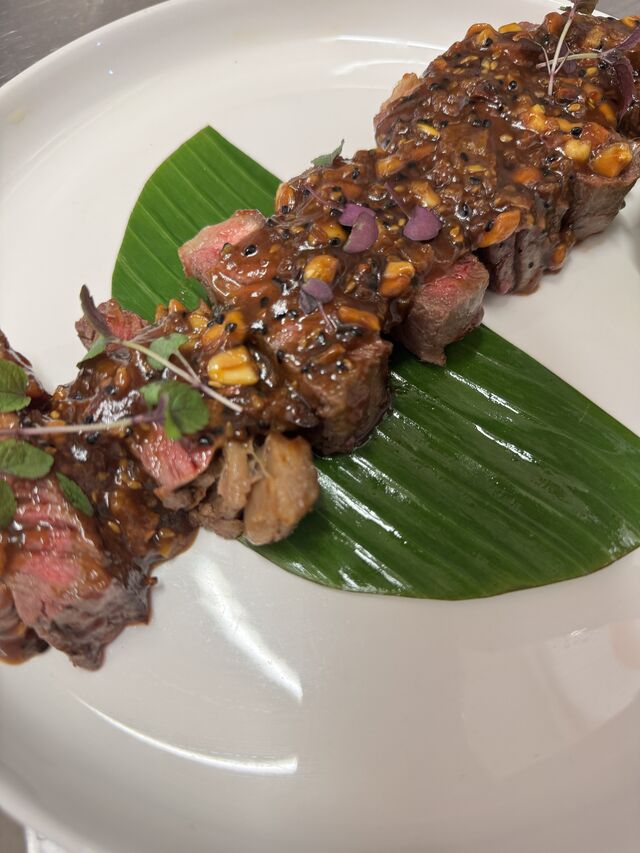 Faux filet sauce thaï cacahuètes 