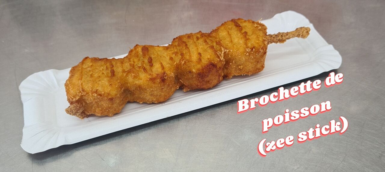 BROCHETTE DE POISSON PANÉ
Brochette de poisson (cabillaud) préfrit
