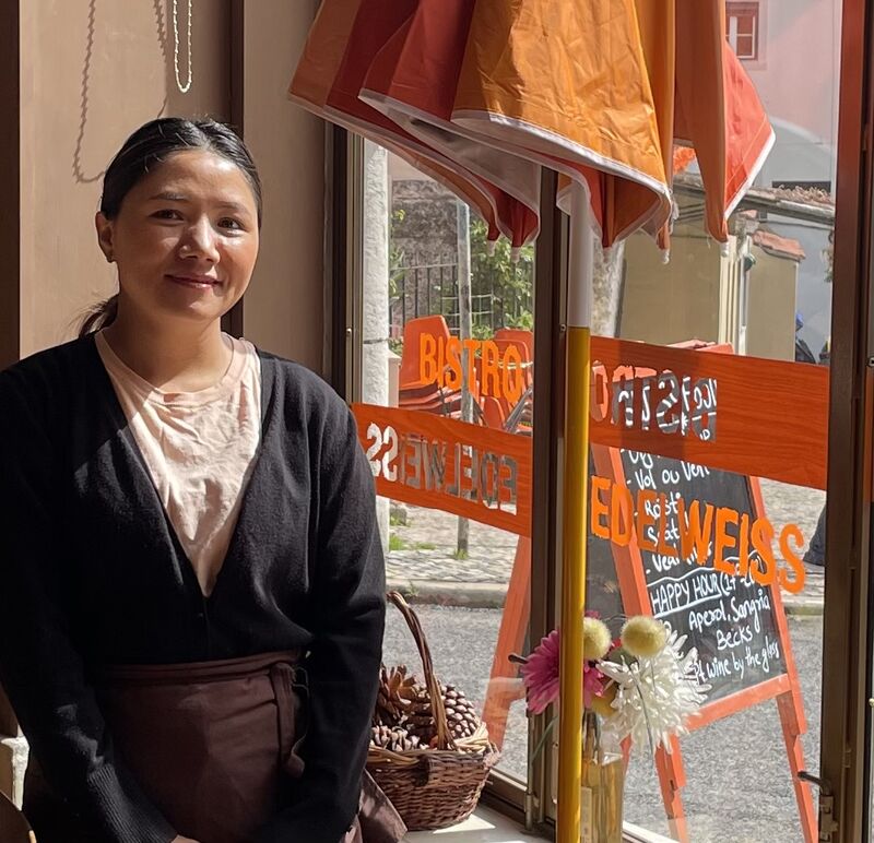 Nita, from Nepal, serving tables full time since 2021