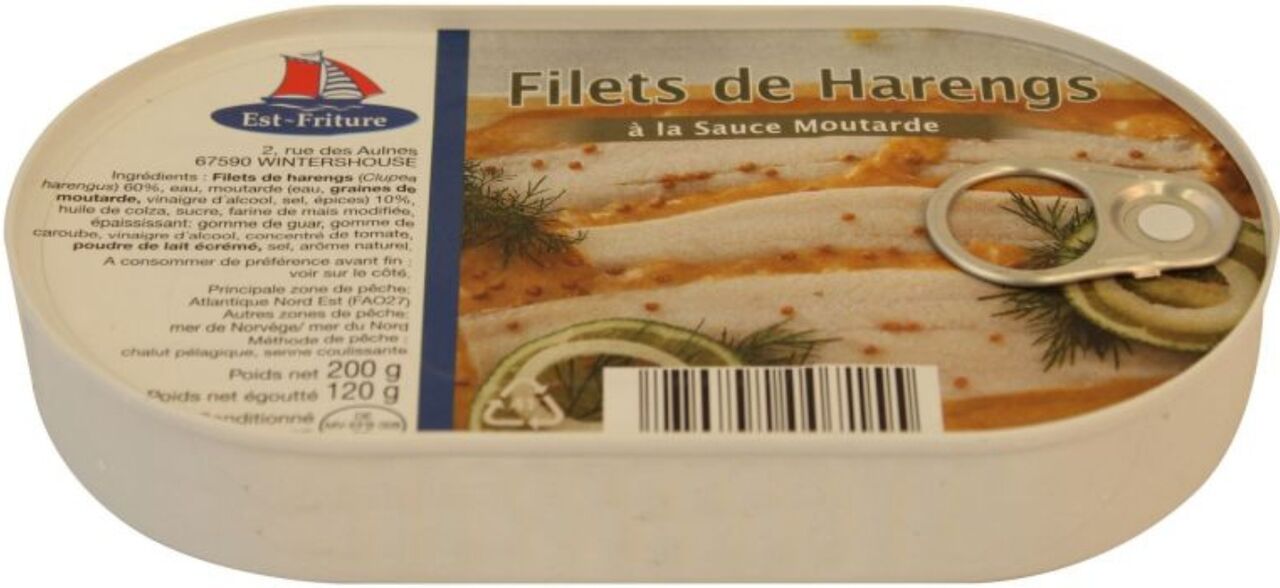 Boîte filets de hareng sauce moutarde - 2,22€