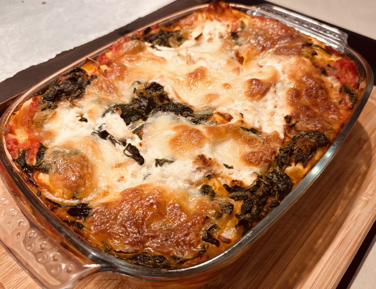 Lasagnes chêvre épinards