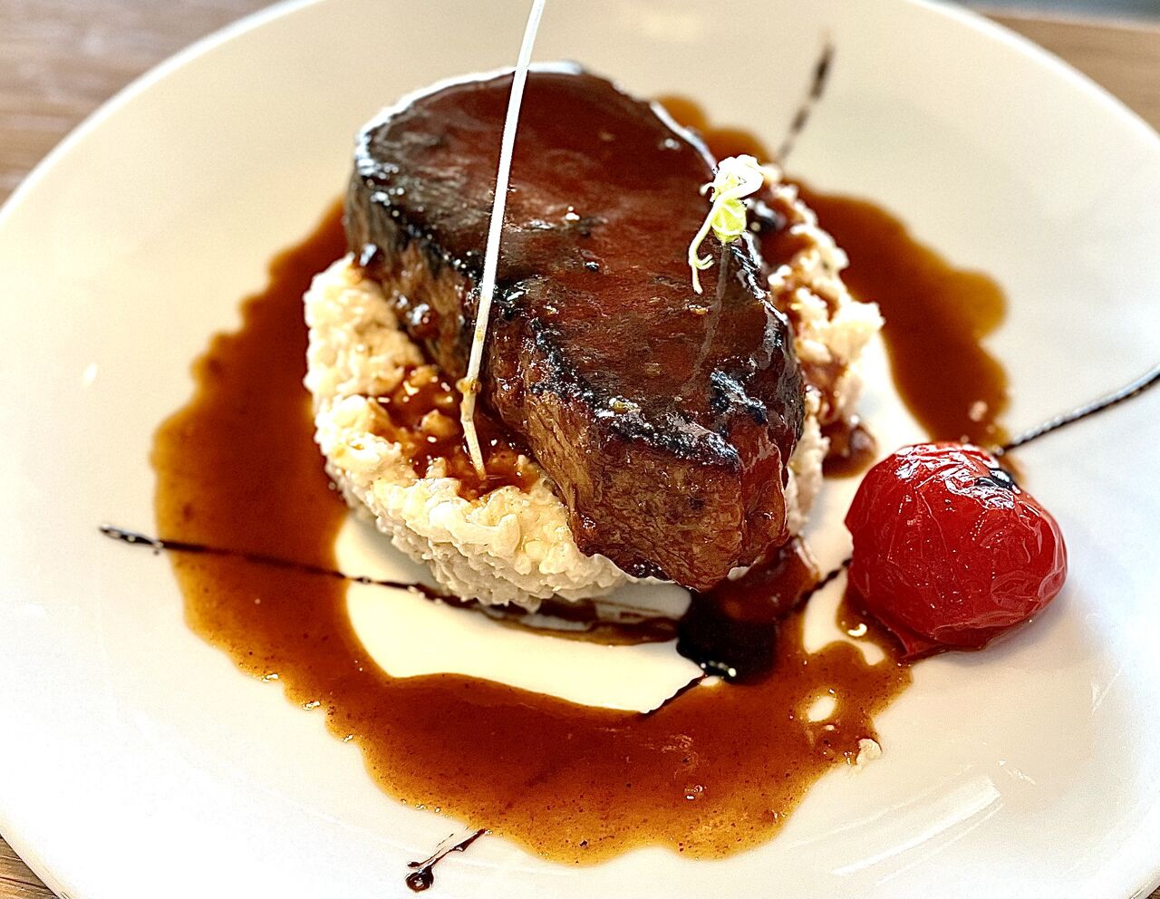 Picanha de Veau, Risotto Crémeux au Parmesan & sauce BBQ
