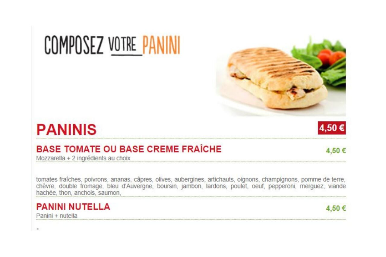 Composez votre panini
