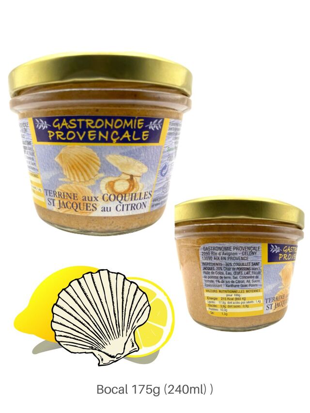 TERRINE aux COQUILLES SAINT-JACQUES au CITRON - 175g - 240ml