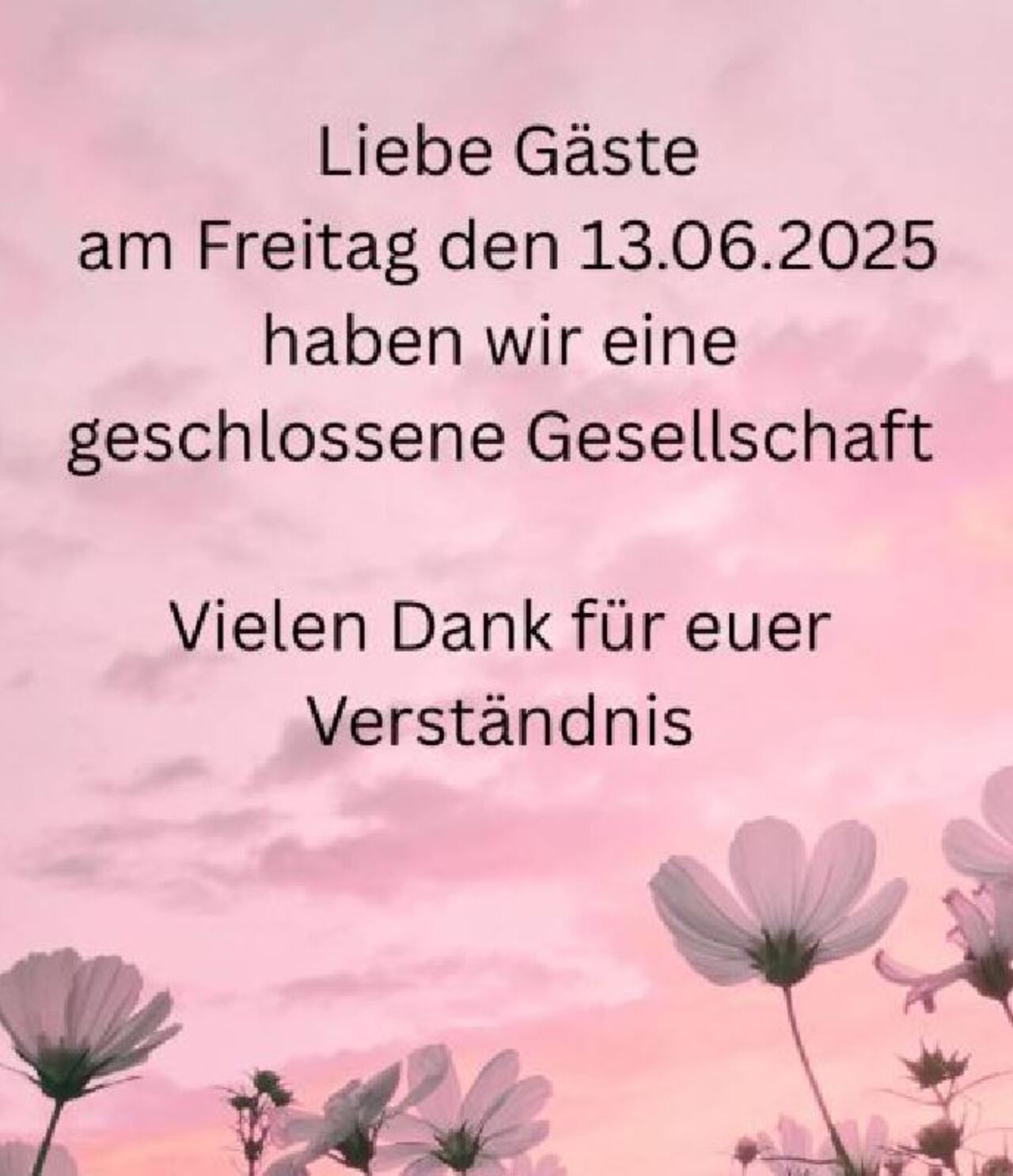 Bitte beachten am 13.06.25