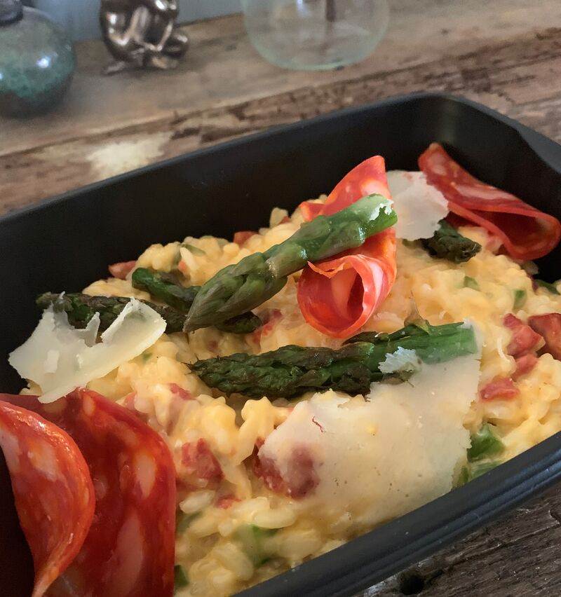 Risotto Chorizo Asperges (Plat chaud livré)