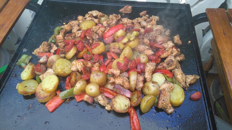 Plancha poulet legumes