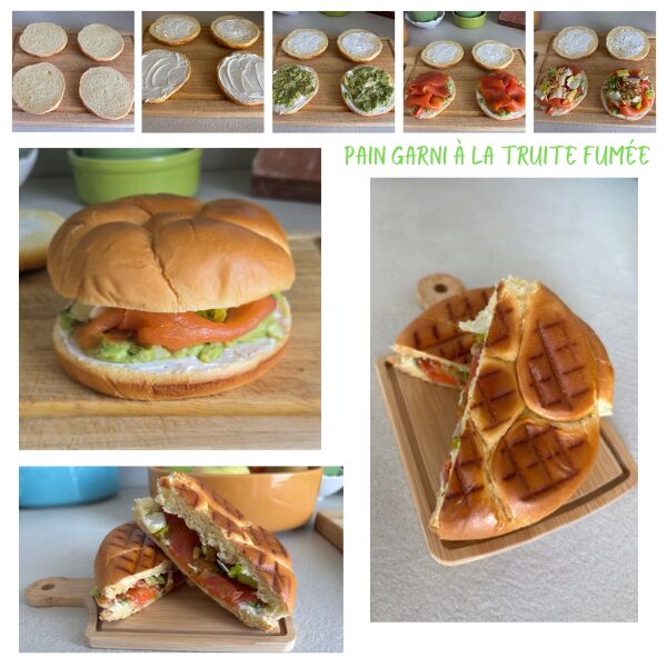 Confection du pain garni à la truite