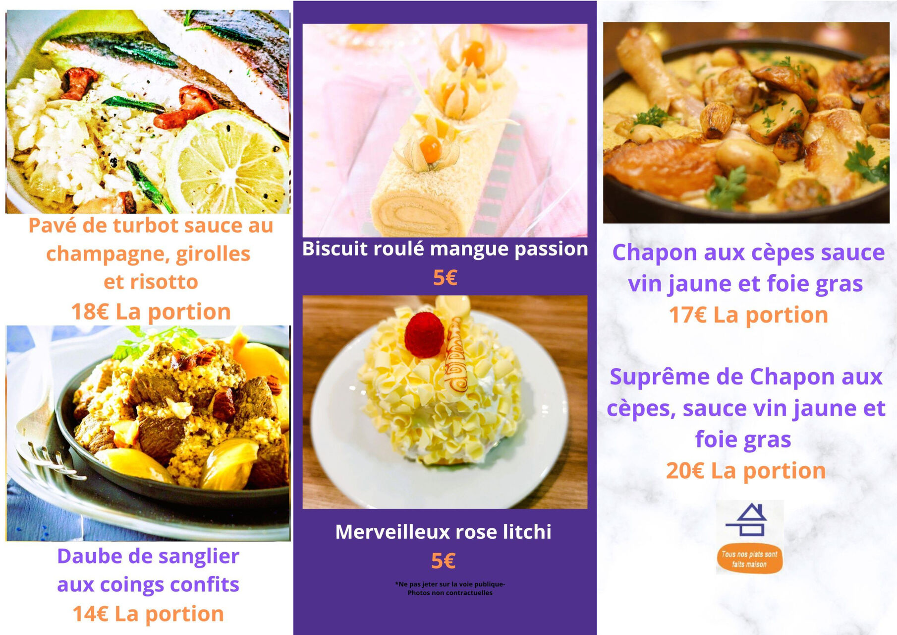 Suggestions repas des fêtes 2025 N°2