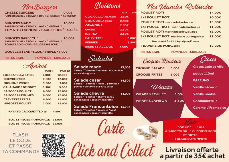 EMPORTER VOS PLATS OU LIVRAISON