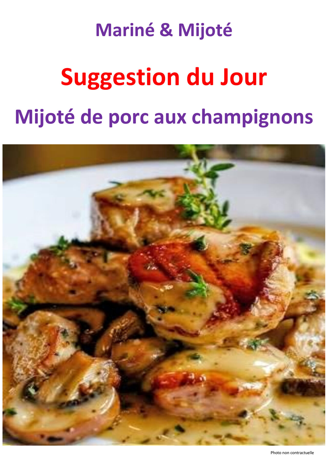 Suggestion du mardi 13 Janvier 2026