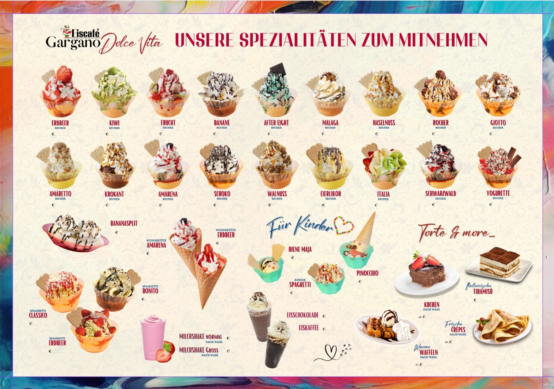 Eis - Gelato in allen Variationen