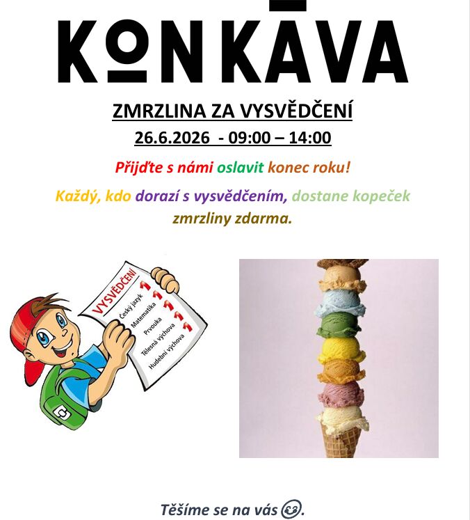 Zmrzlina za vysvědčení zdarma