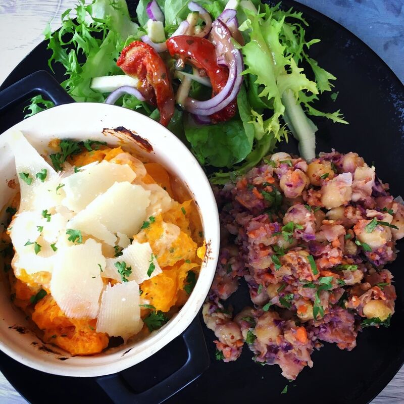 Gratin de potimarron aux épices indiennes et sa salade de lentilles... Par Chef Aurélien