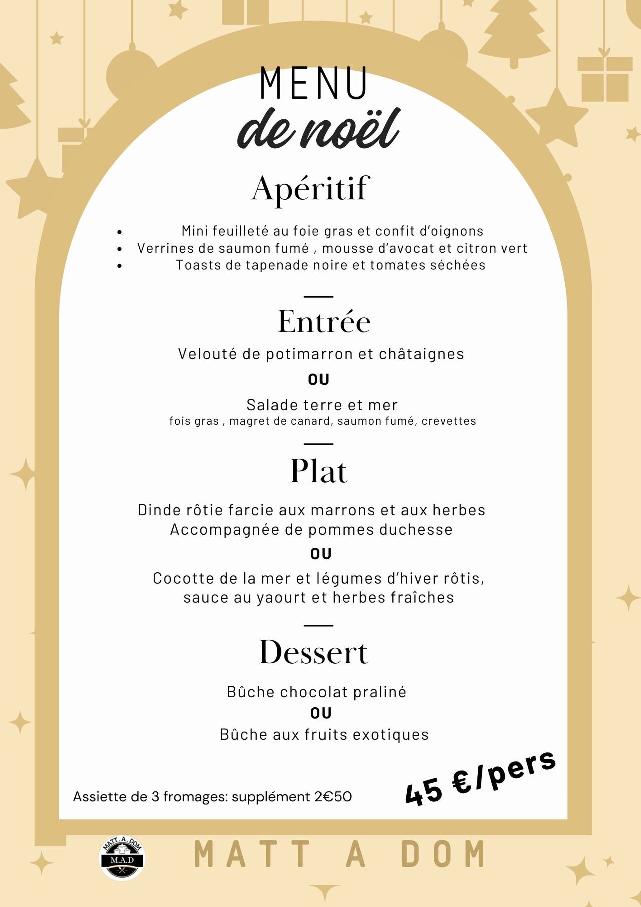 Menu de noël