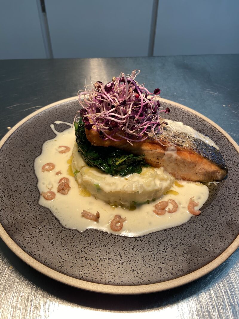 Zalmfilet met spinazie