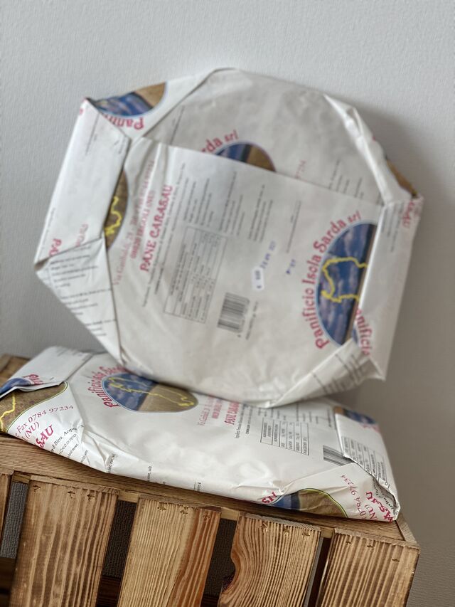 Pane carasau (Sardijns flinterdun brood )
