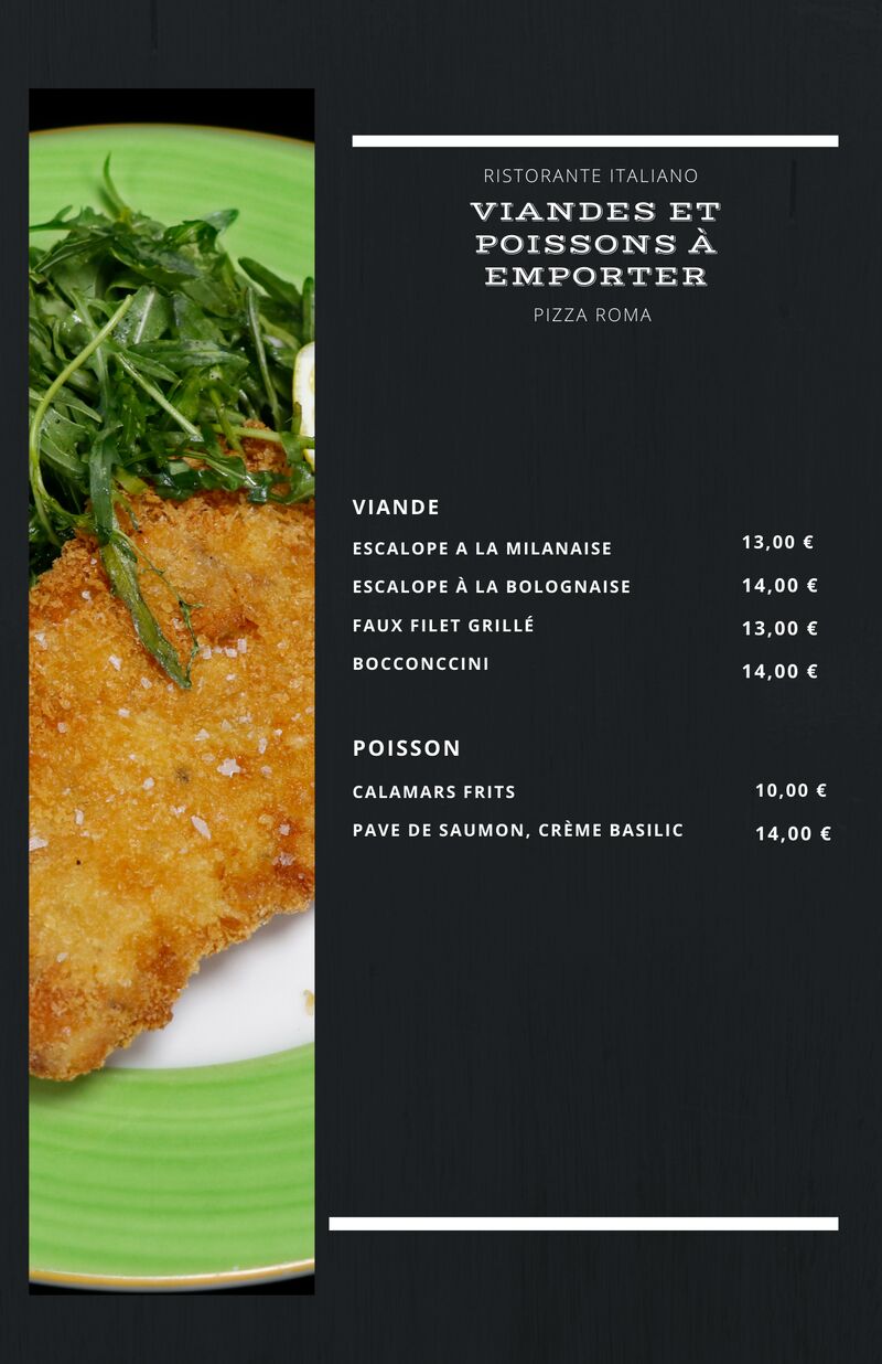 Menu à emporter