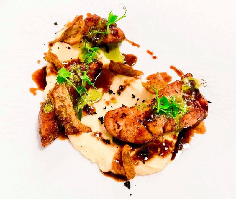Riz de veau rôtis mousseline de cèleri et truffe noire